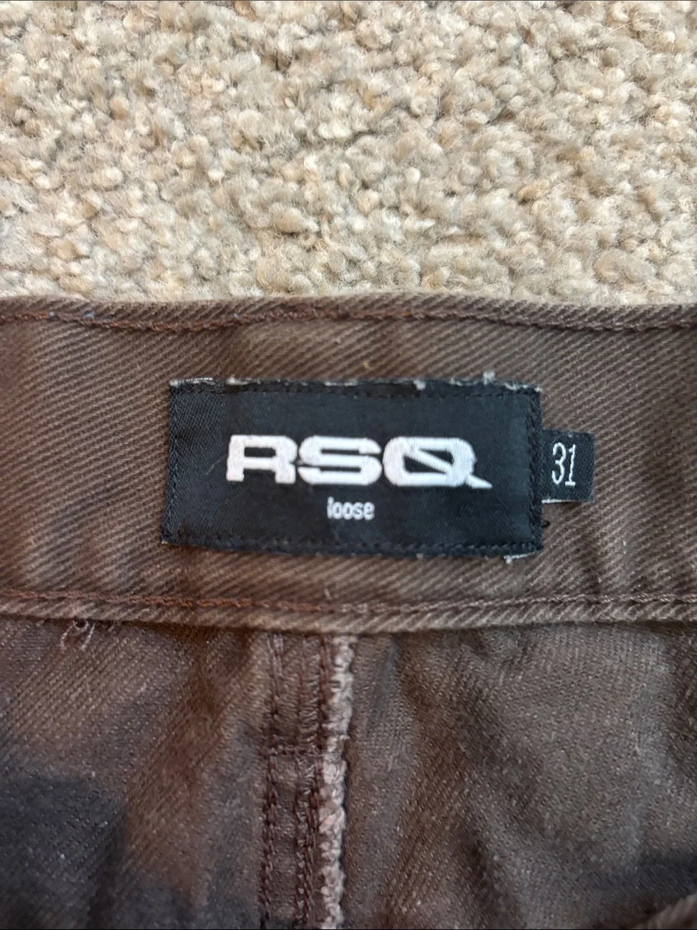 RSQ Men's Dark Brown Cargo Work Shorts Size 31